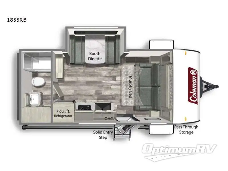 2022 Dutchmen Coleman Light 1855RB RV Floorplan Photo