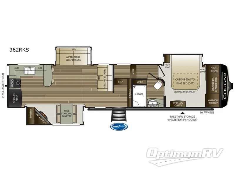 2019 Keystone Cougar 362RKS RV Floorplan Photo