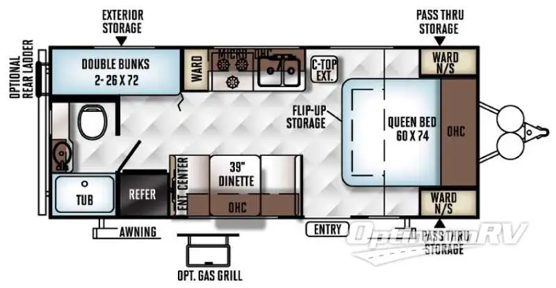 2016 Forest River Rockwood Mini Lite 2306 RV Floorplan Photo