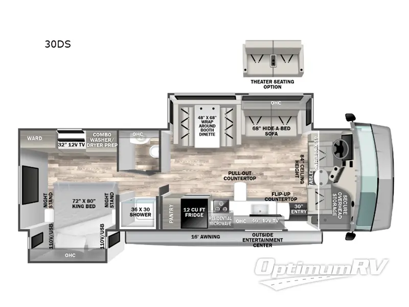 2023 Forest River FR3 30DS RV Floorplan Photo