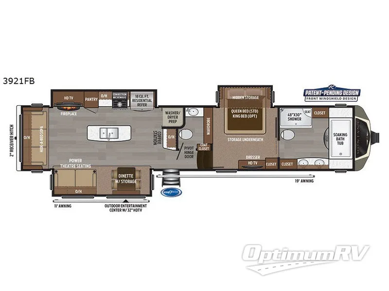 2018 Keystone Montana 3921FB RV Floorplan Photo