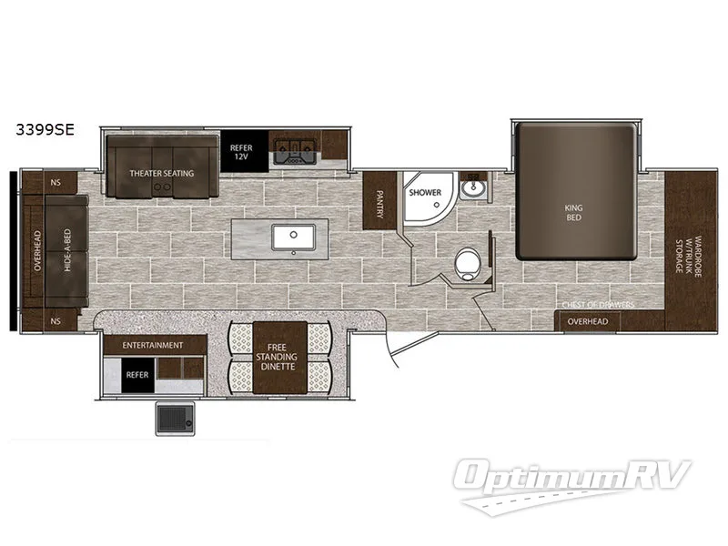 2019 Prime Time LaCrosse 3399SE RV Floorplan Photo