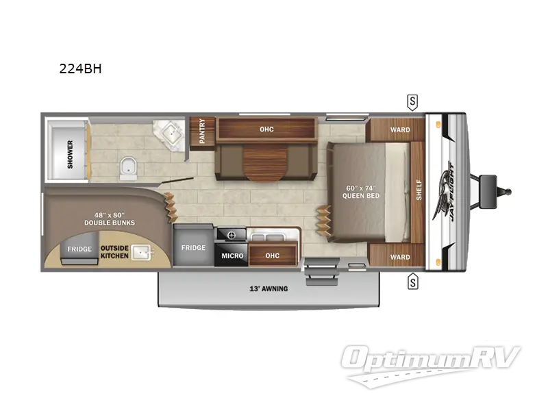 2022 Jayco Jay Flight SLX 8 224BH RV Floorplan Photo