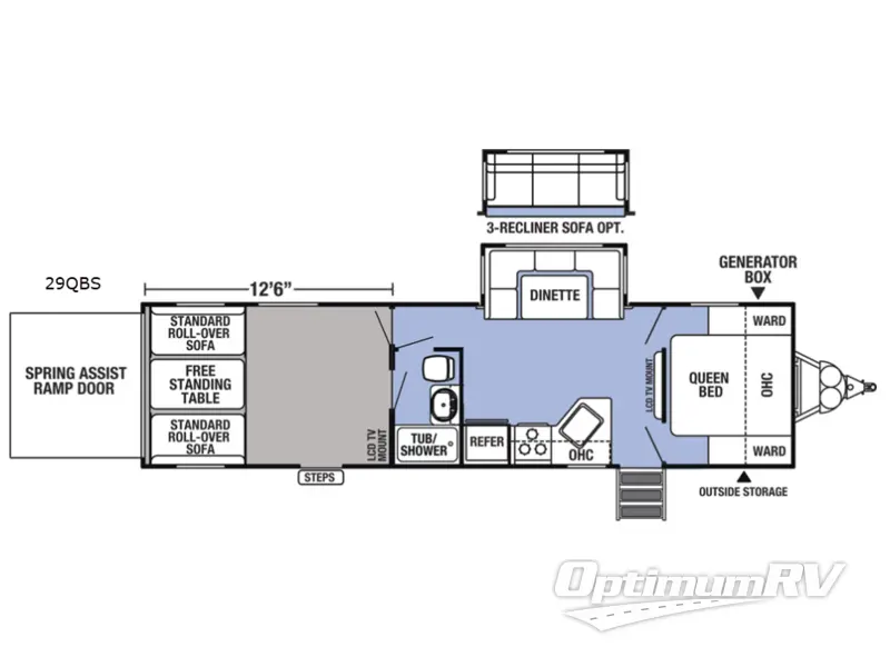 2018 Forest River XLR Boost 29QBS RV Floorplan Photo