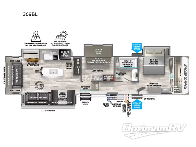 2023 Forest River Salem Hemisphere 369BL RV Floorplan Photo