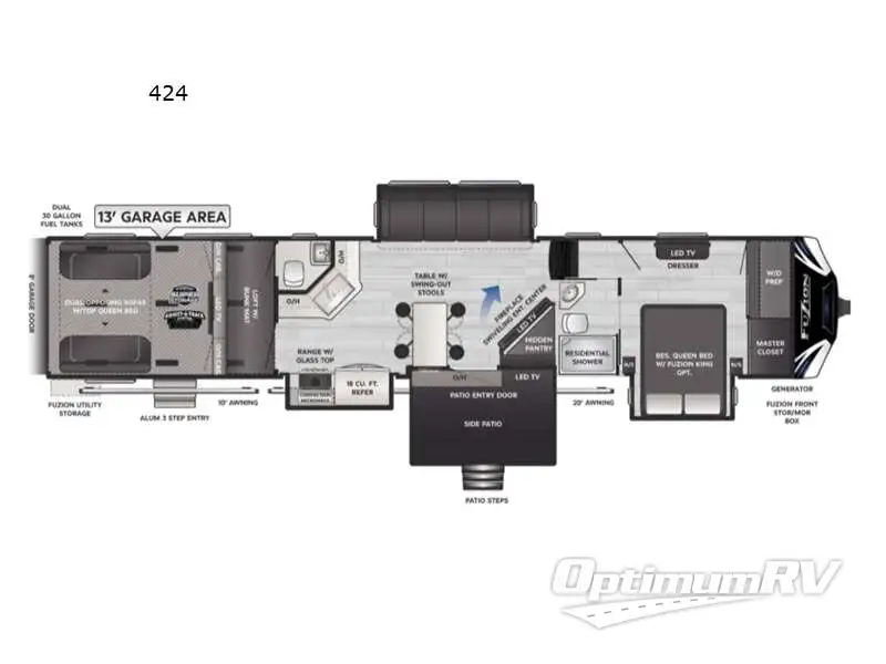 2021 Keystone Fuzion 424 RV Floorplan Photo