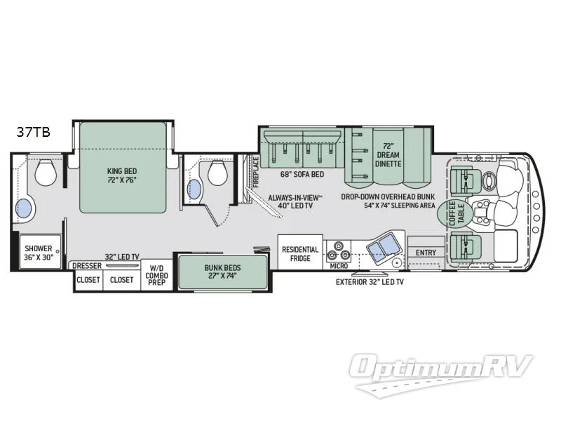 2017 Thor Challenger 37TB RV Floorplan Photo