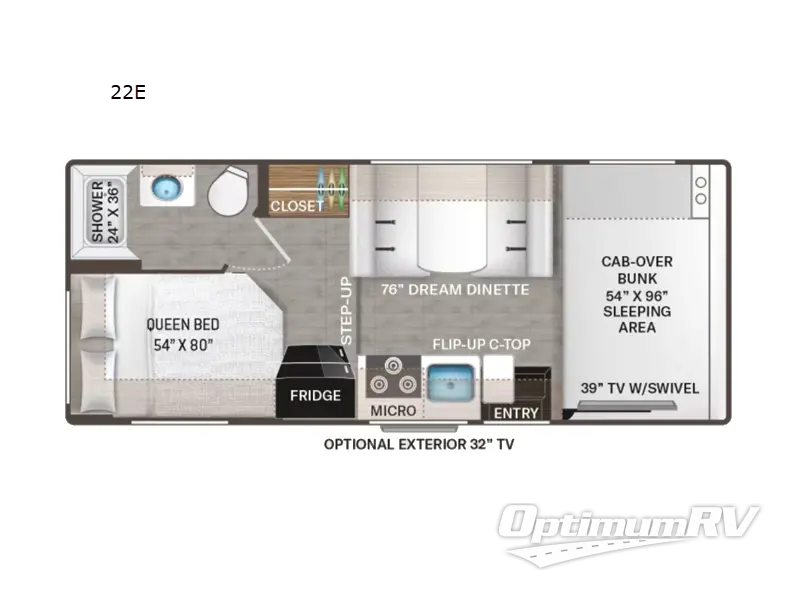 2022 Thor Four Winds 22E RV Floorplan Photo