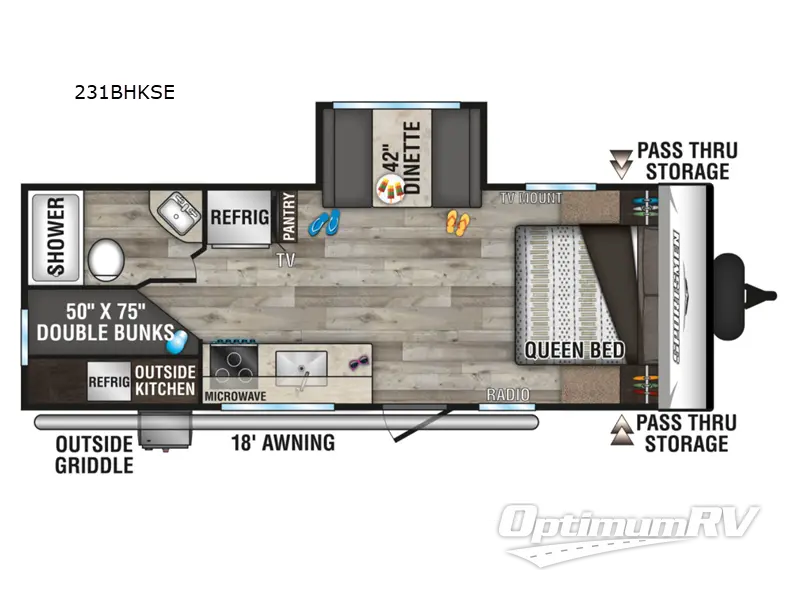 2022 KZ Sportsmen SE 231BHKSE Floorplan Photo