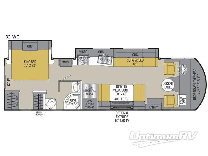 2018 Coachmen Pursuit 32 WC RV Floorplan Photo