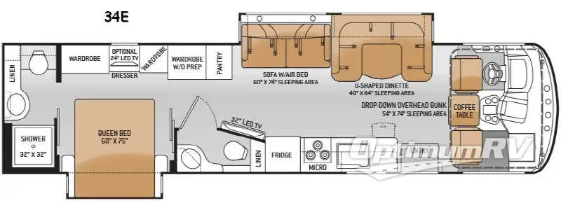 2015 Thor Windsport 34E RV Floorplan Photo