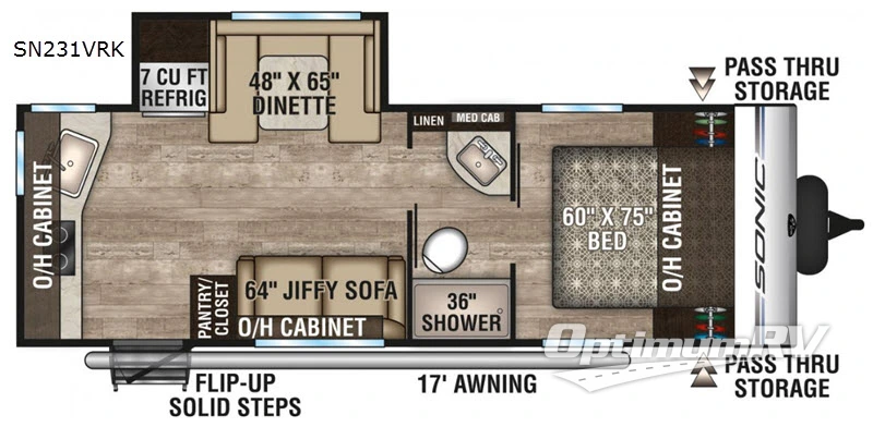 2019 Venture Sonic SN231VRK RV Floorplan Photo