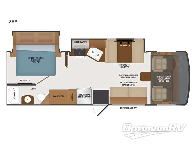 2021 Fleetwood Flair 28A RV Floorplan Photo