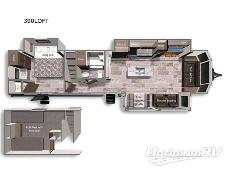 2024 Dutchmen Aspen Trail 390LOFT RV Floorplan Photo