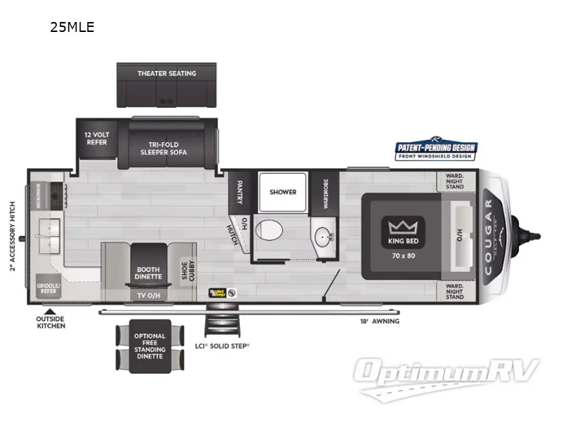 2025 Keystone Cougar Half-Ton 25MLE RV Floorplan Photo