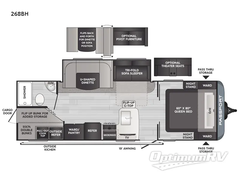 2022 Keystone Passport SL 268BH RV Floorplan Photo