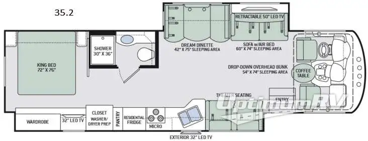 2016 Thor Miramar 35.2 RV Floorplan Photo