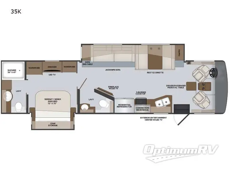 2023 Holiday Rambler Vacationer 35K RV Floorplan Photo