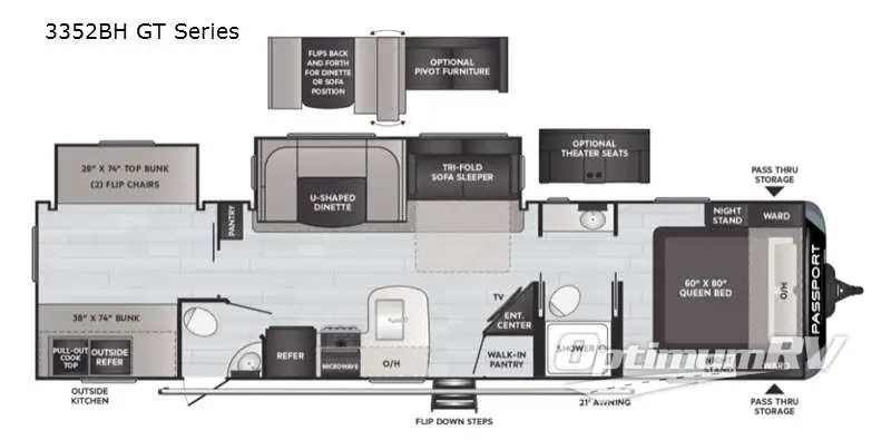 2021 Keystone Passport 3352BH RV Floorplan Photo