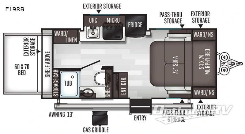 2020 Forest River Flagstaff E-Pro E19RB RV Floorplan Photo