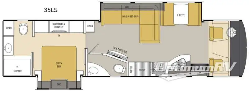 2015 Coachmen Mirada 35LS Floorplan Photo