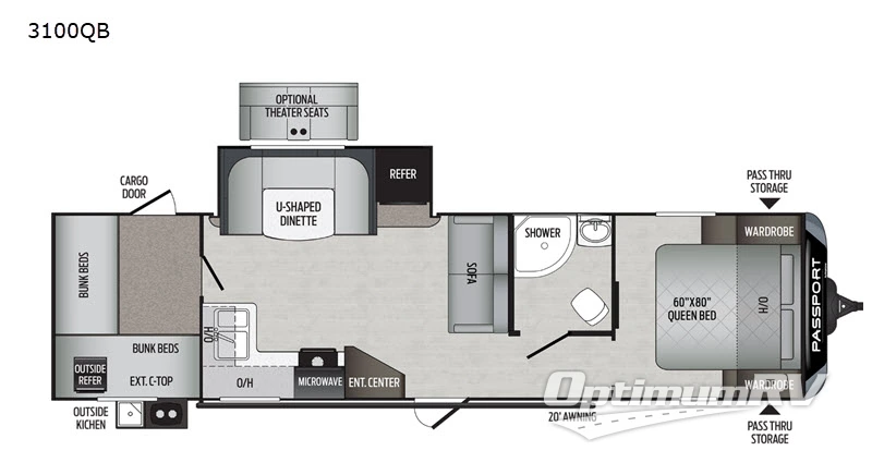 2020 Keystone Passport 3100QB RV Floorplan Photo