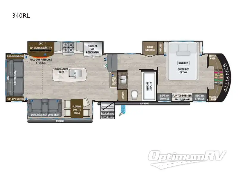 2021 Alliance Paradigm 340RL RV Floorplan Photo