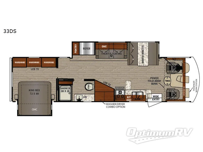 2019 Forest River FR3 33DS Floorplan Photo