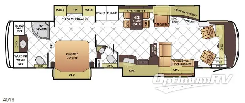 2016 Newmar Dutch Star 4018 RV Floorplan Photo