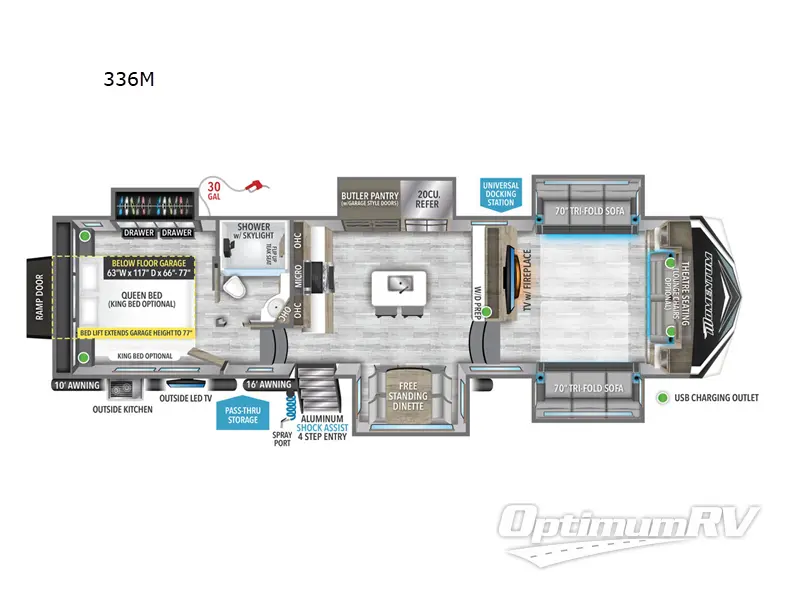 2024 Grand Design Momentum M-Class 336M RV Floorplan Photo