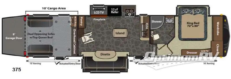 2013 Keystone Fuzion 375 RV Floorplan Photo