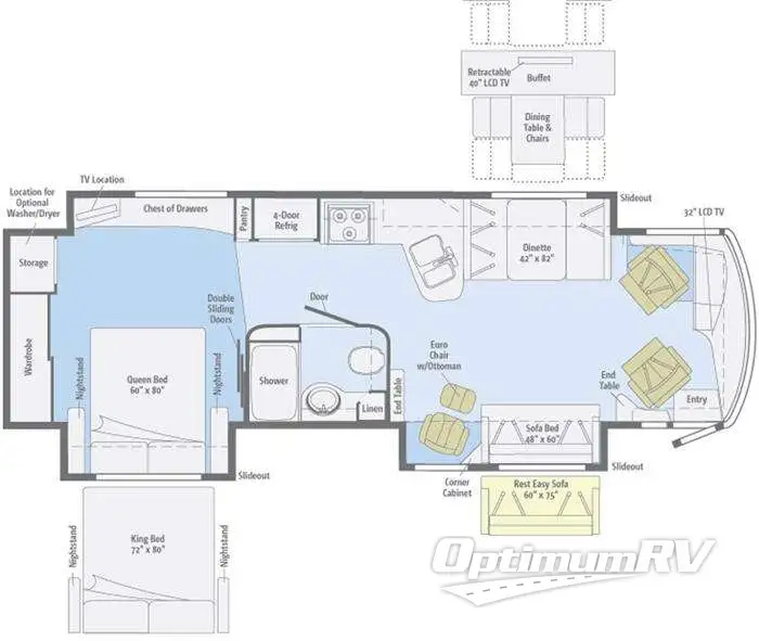 2011 Winnebago Journey Express 34Y RV Floorplan Photo