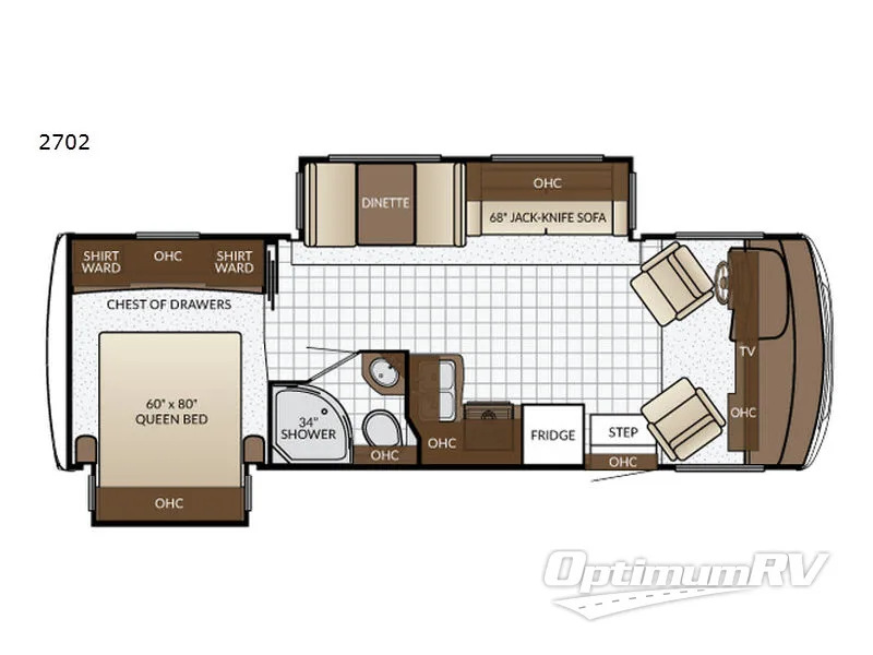 2017 Newmar Bay Star Sport 2702 RV Floorplan Photo