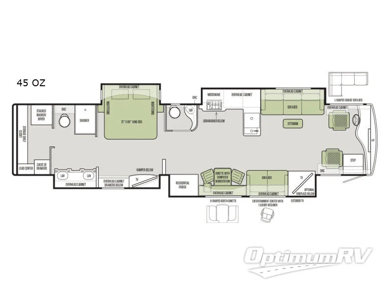 2017 Tiffin Zephyr 45 OZ RV Floorplan Photo