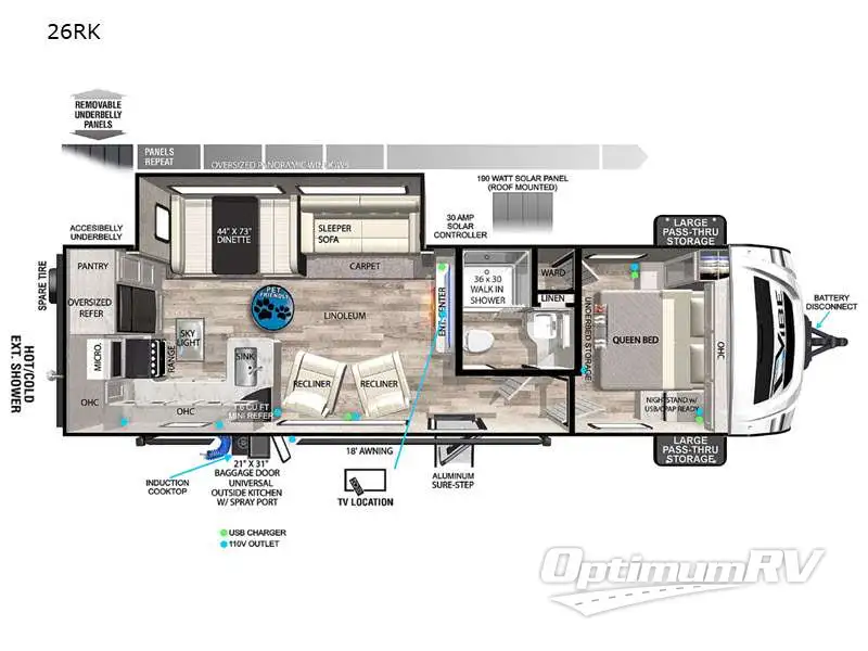 2022 Forest River Vibe 26RK RV Floorplan Photo