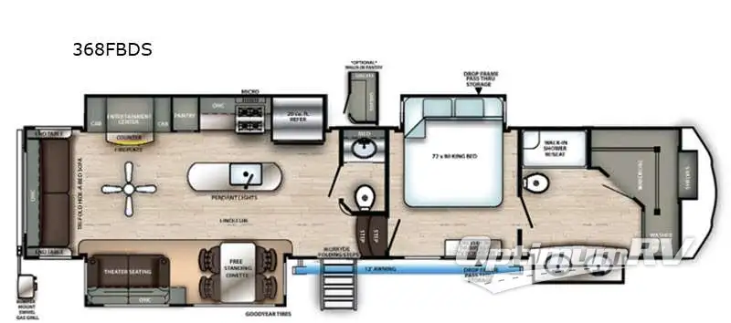 2021 Forest River Sandpiper 368FBDS RV Floorplan Photo