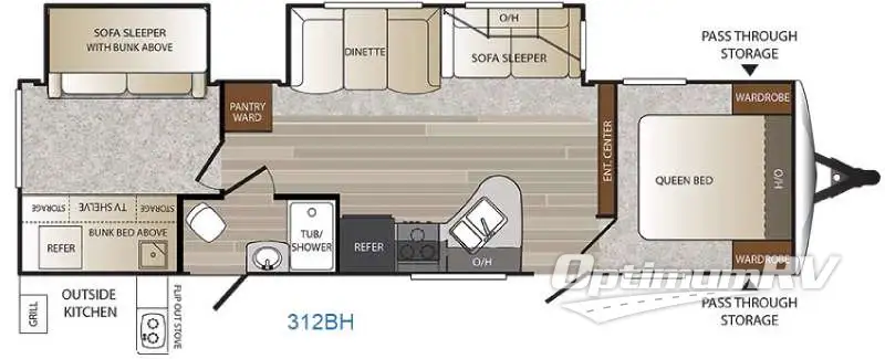 2016 Keystone Outback 312BH RV Floorplan Photo