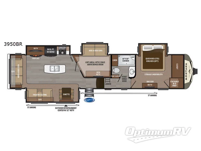 2017 Keystone Montana 3950BR RV Floorplan Photo