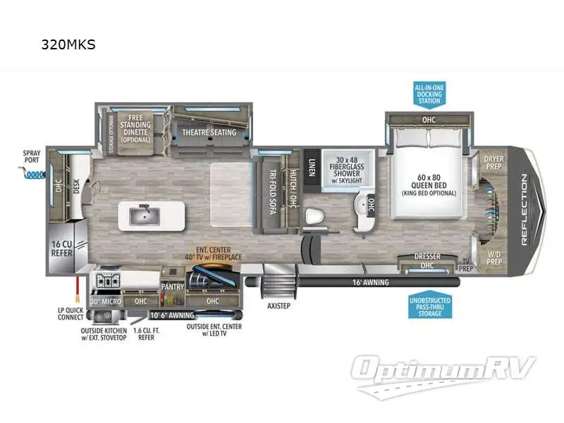 2023 Grand Design Reflection 320MKS RV Floorplan Photo