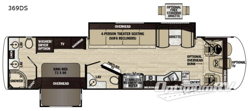 2019 Forest River Georgetown XL 369DS RV Floorplan Photo