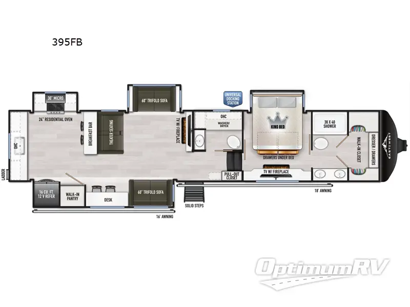 2025 East To West Ahara 395FB Floorplan Photo