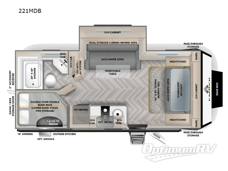 2022 Ember Overland Series 221MDB RV Floorplan Photo