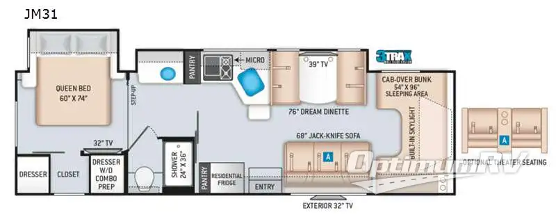 2021 Thor Quantum JM31 RV Floorplan Photo