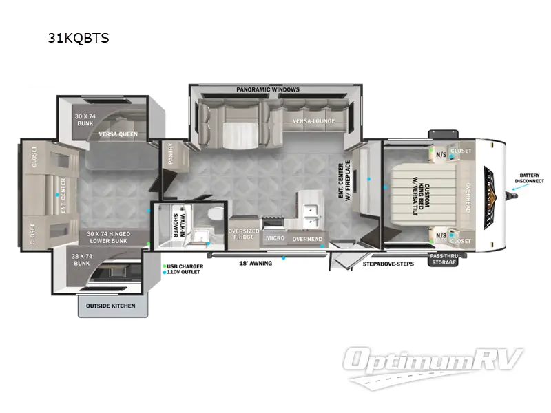 2024 Forest River Wildwood 31KQBTS RV Floorplan Photo