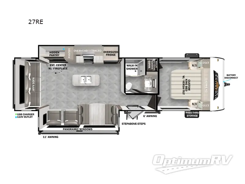 2024 Forest River Wildwood 27RE RV Floorplan Photo