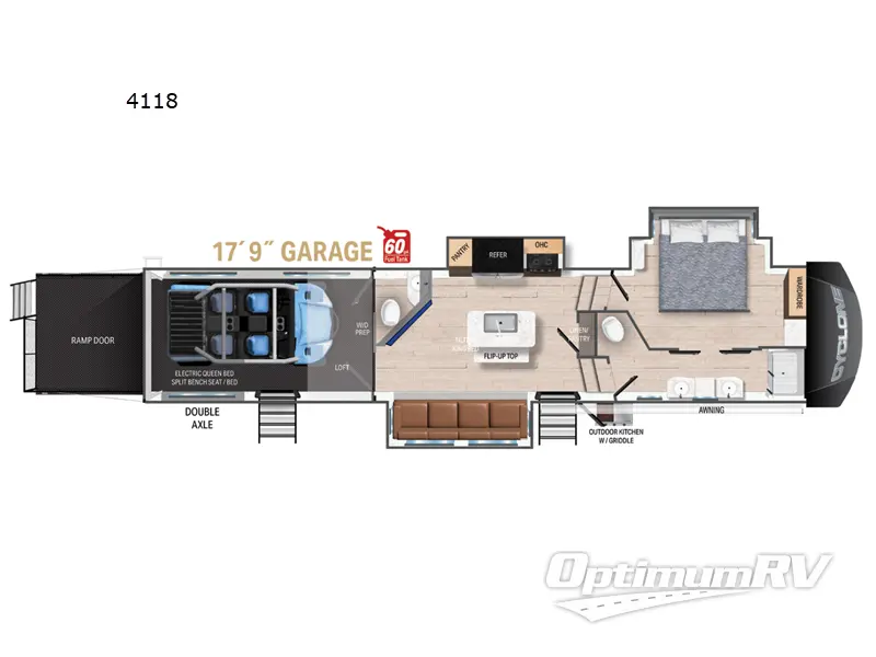 2024 Heartland Cyclone 4118 RV Floorplan Photo