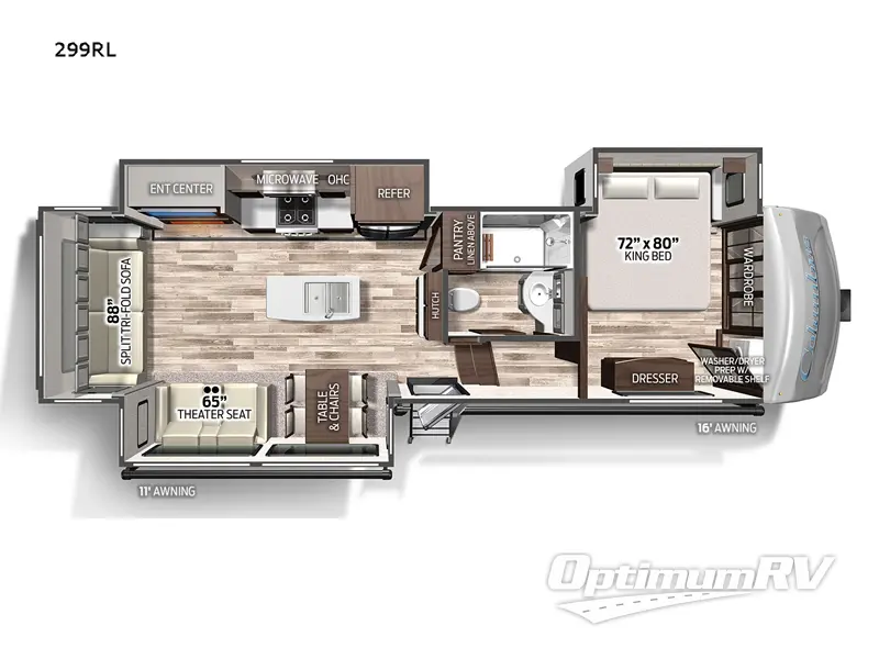 2022 Palomino Columbus 299RL RV Floorplan Photo