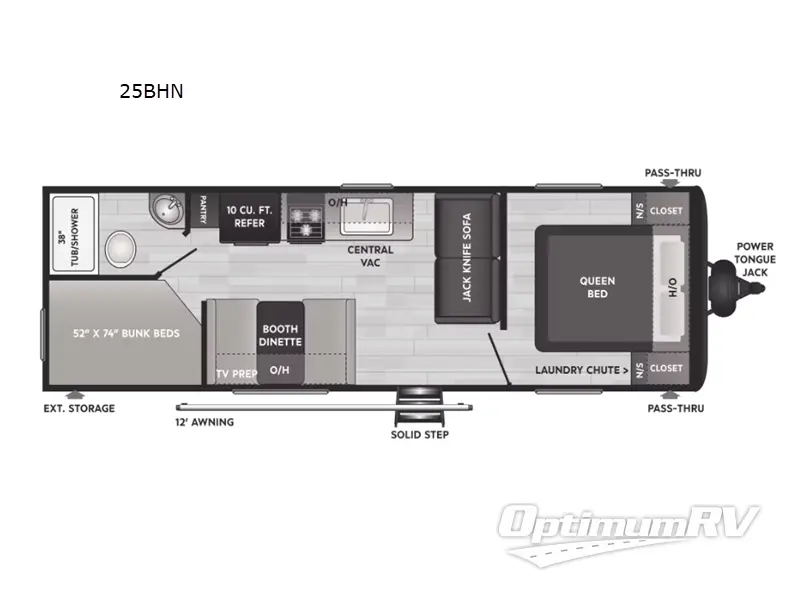 2023 Keystone Hideout 25BHN RV Floorplan Photo