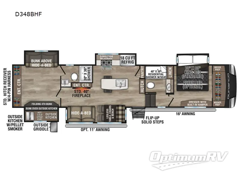 2024 KZ Durango D348BHF RV Floorplan Photo