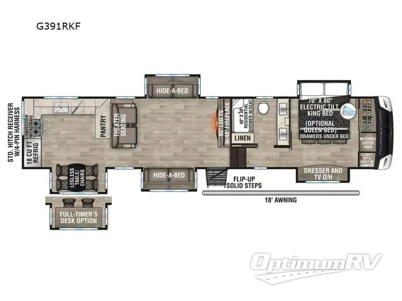 2024 KZ Durango Gold G391RKF RV Floorplan Photo